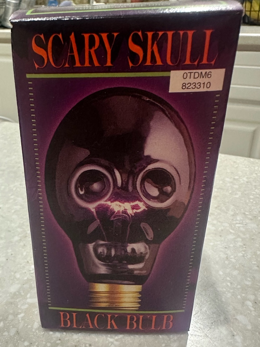 Vintage Scary Skull Black Light Bulb 75W Halloween Goth Decor New in Box